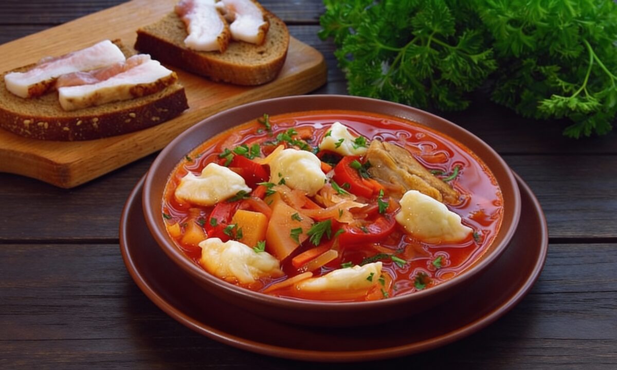 Борщ з галушками