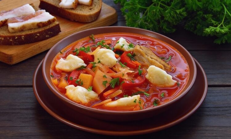 Борщ з галушками