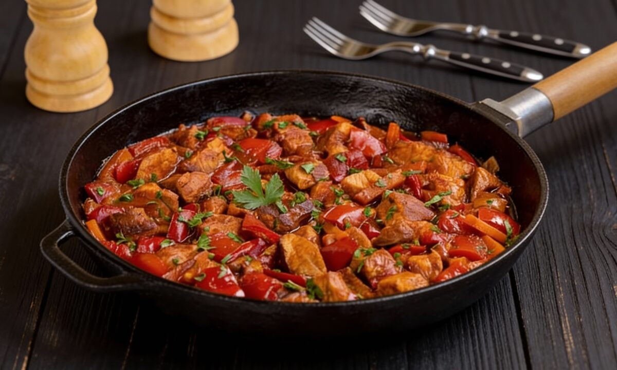 свинина с овощами