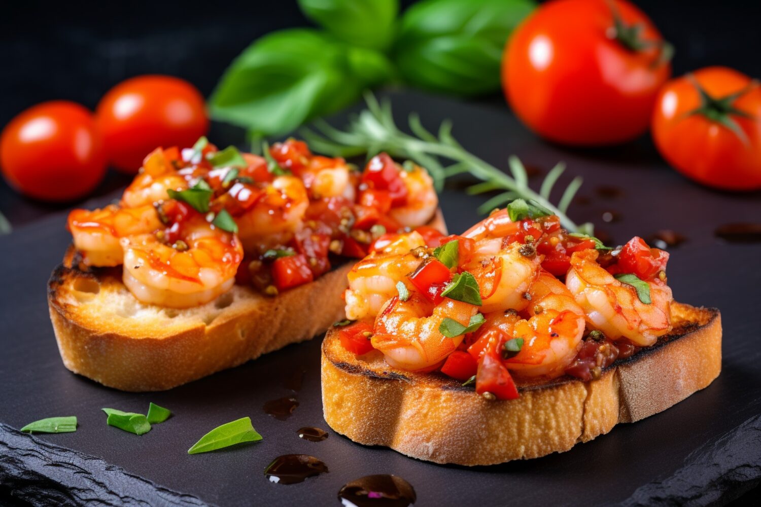 Брускетта з креветками